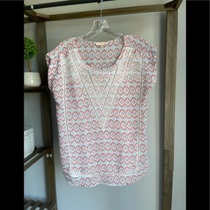 Akies Are Blue V- Neck Knit Top Blouse Size s